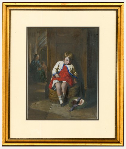 Gerahmtes aquarell ende - ende, 19