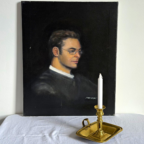 Vintageq großes öl - Öl, portrait
