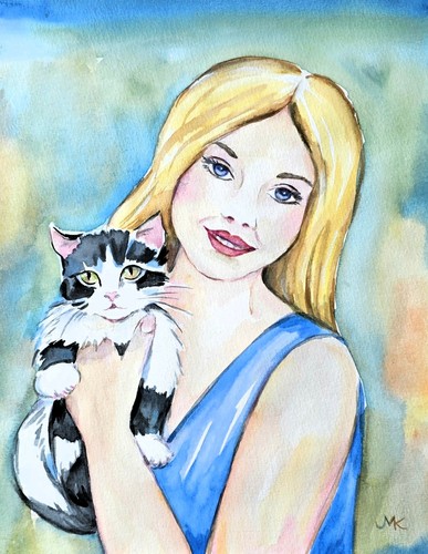 Original aquarell mädchen - original,
