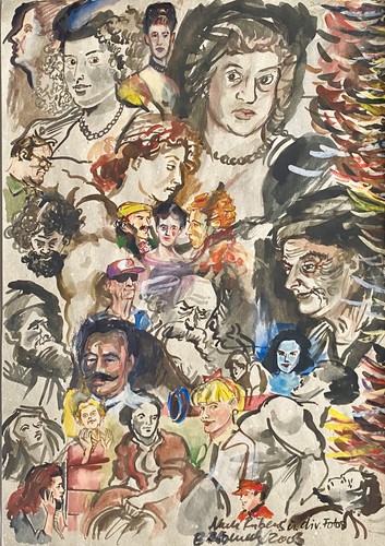 Unleserlich signierte gouache - unleserlich,