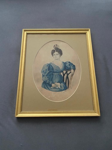 Portrait einer dame aquarell - -,