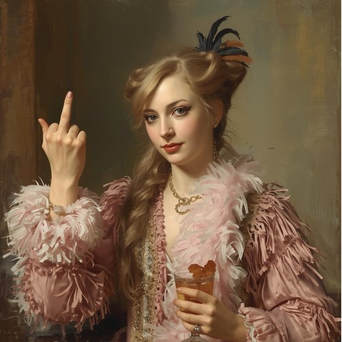 Portrait mittelfinger barock - portrait,