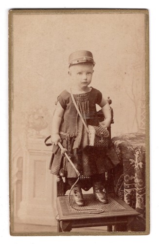 Cdv kind mit mütze tasche - kind,