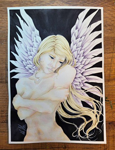 Original aquarell gefallener - original,