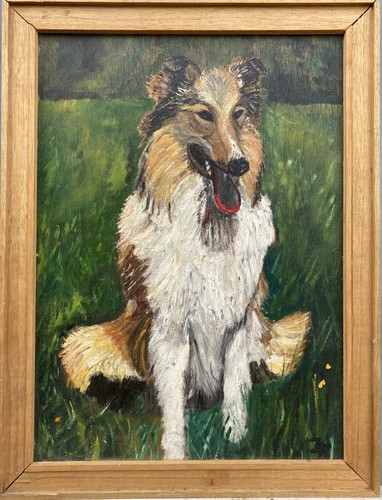ölbild hundeportrait - Ölbild,